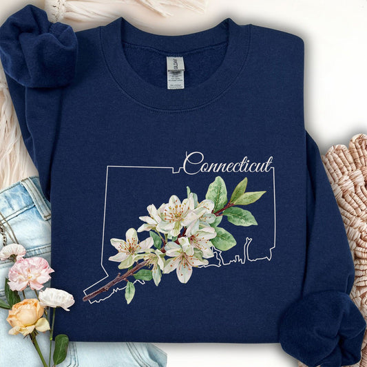 Connecticut State Flower Sweatshirt - Mountain Laurel