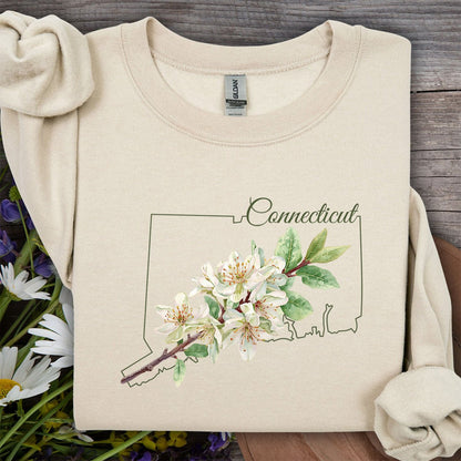 Connecticut State Flower Sweatshirt - Mountain Laurel