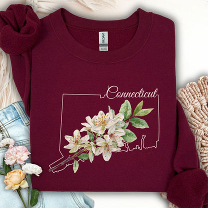 Connecticut State Flower Sweatshirt - Mountain Laurel