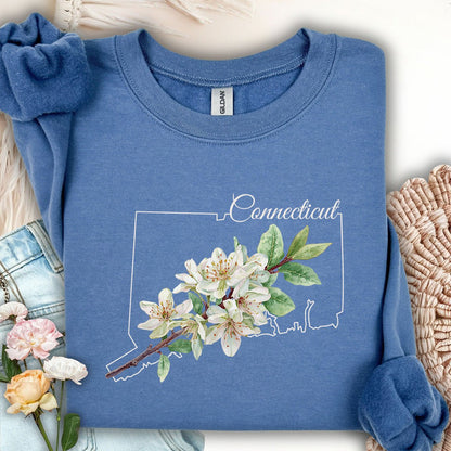Connecticut State Flower Sweatshirt - Mountain Laurel