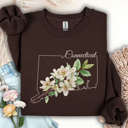 Connecticut State Flower Sweatshirt - Mountain Laurel