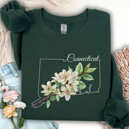 Connecticut State Flower Sweatshirt - Mountain Laurel