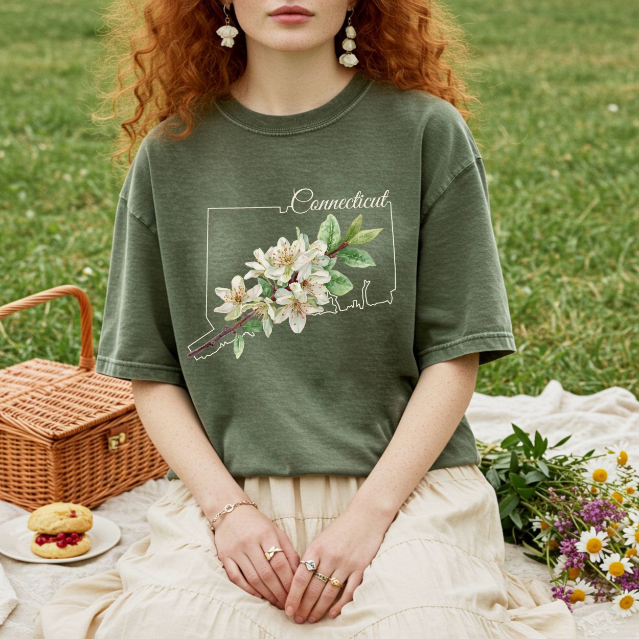 Connecticut State Flower T-Shirt — Mountain Laurel