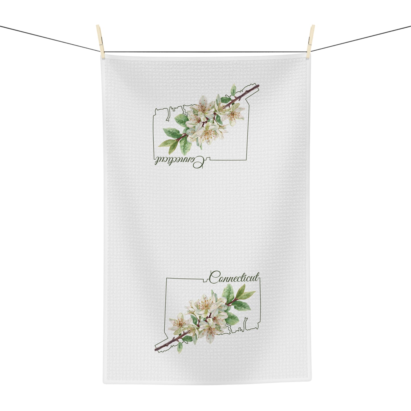 Connecticut State Flower Tea Towel — Mountain Laurel