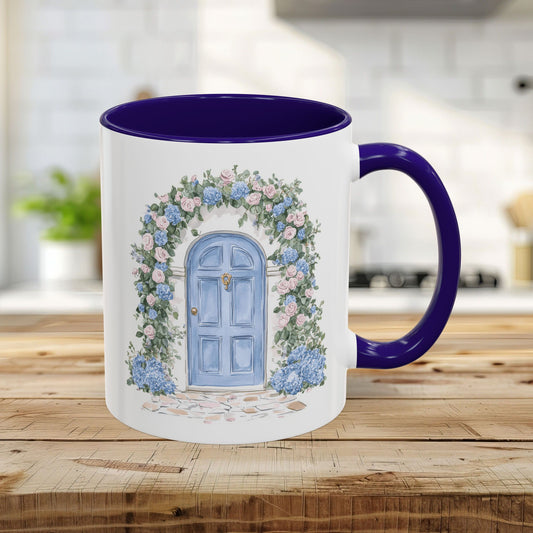 Cottage Doorway with Hydrangeas Mug (11oz/15oz)