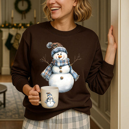 Country Blue Snowman Sweatshirt