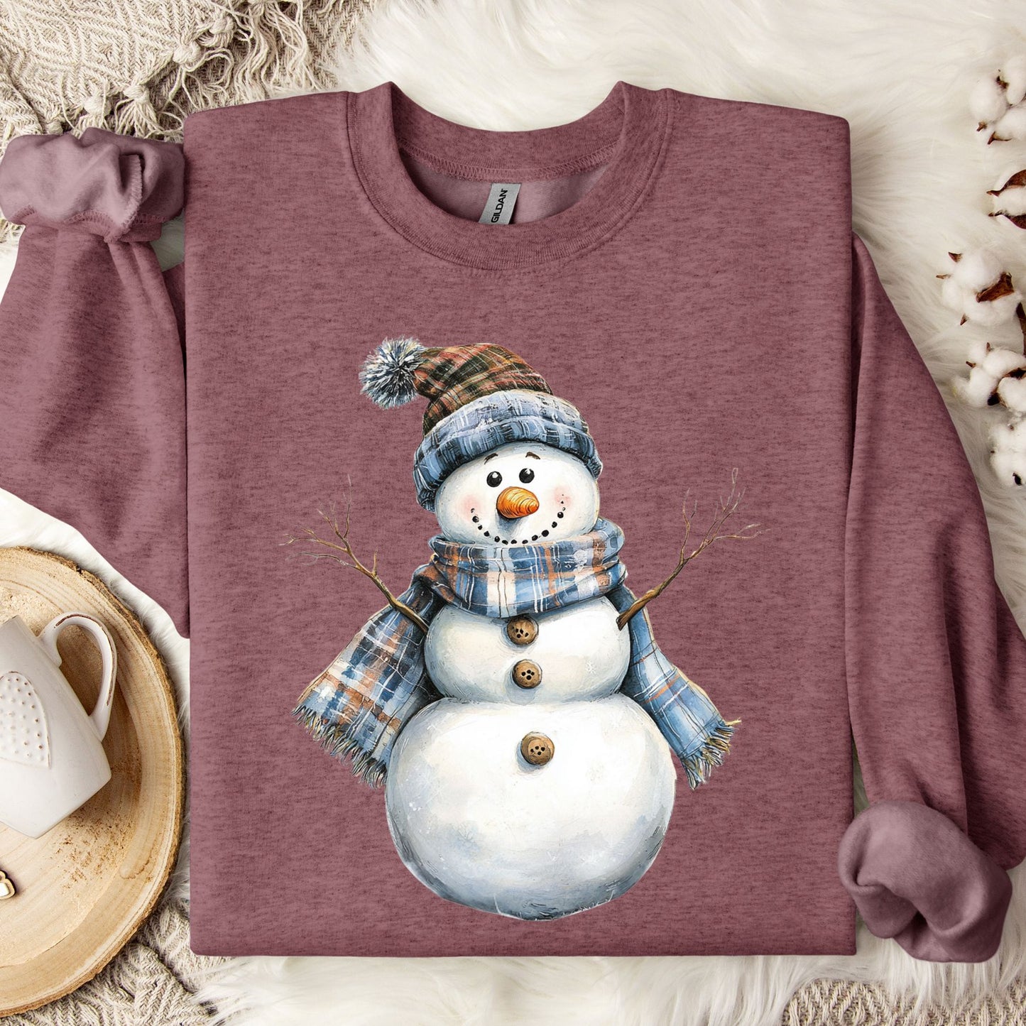Country Blue Snowman Sweatshirt