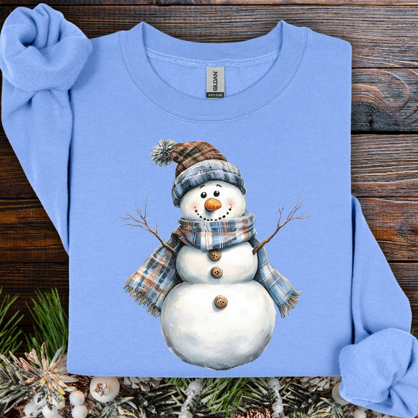 Country Blue Snowman Sweatshirt
