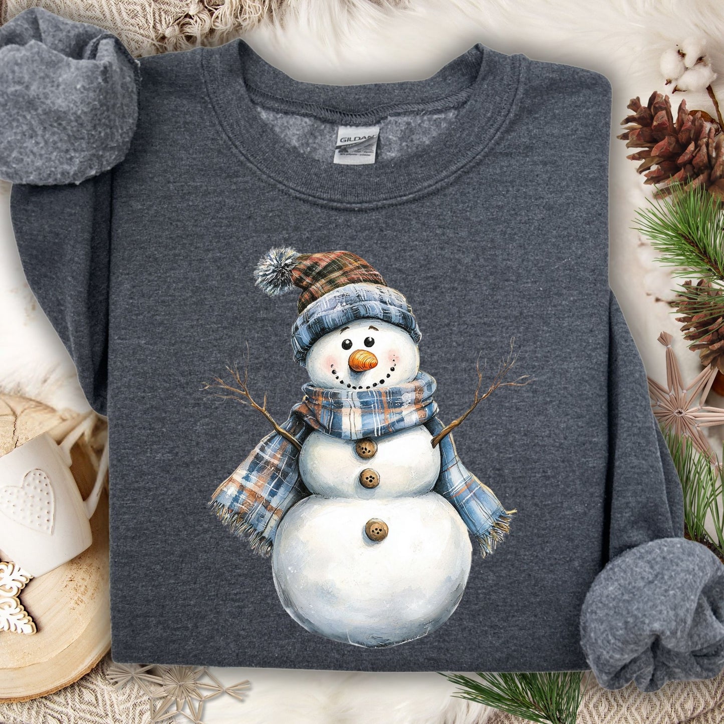 Country Blue Snowman Sweatshirt