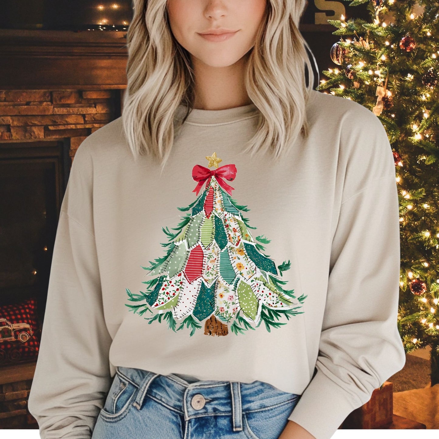 Country Christmas Tree Long Sleeve Tee