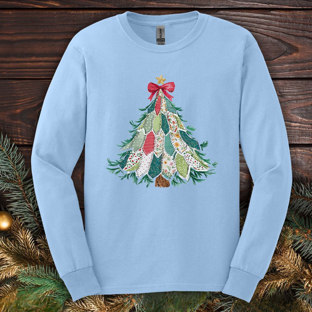 Country Christmas Tree Long Sleeve Tee