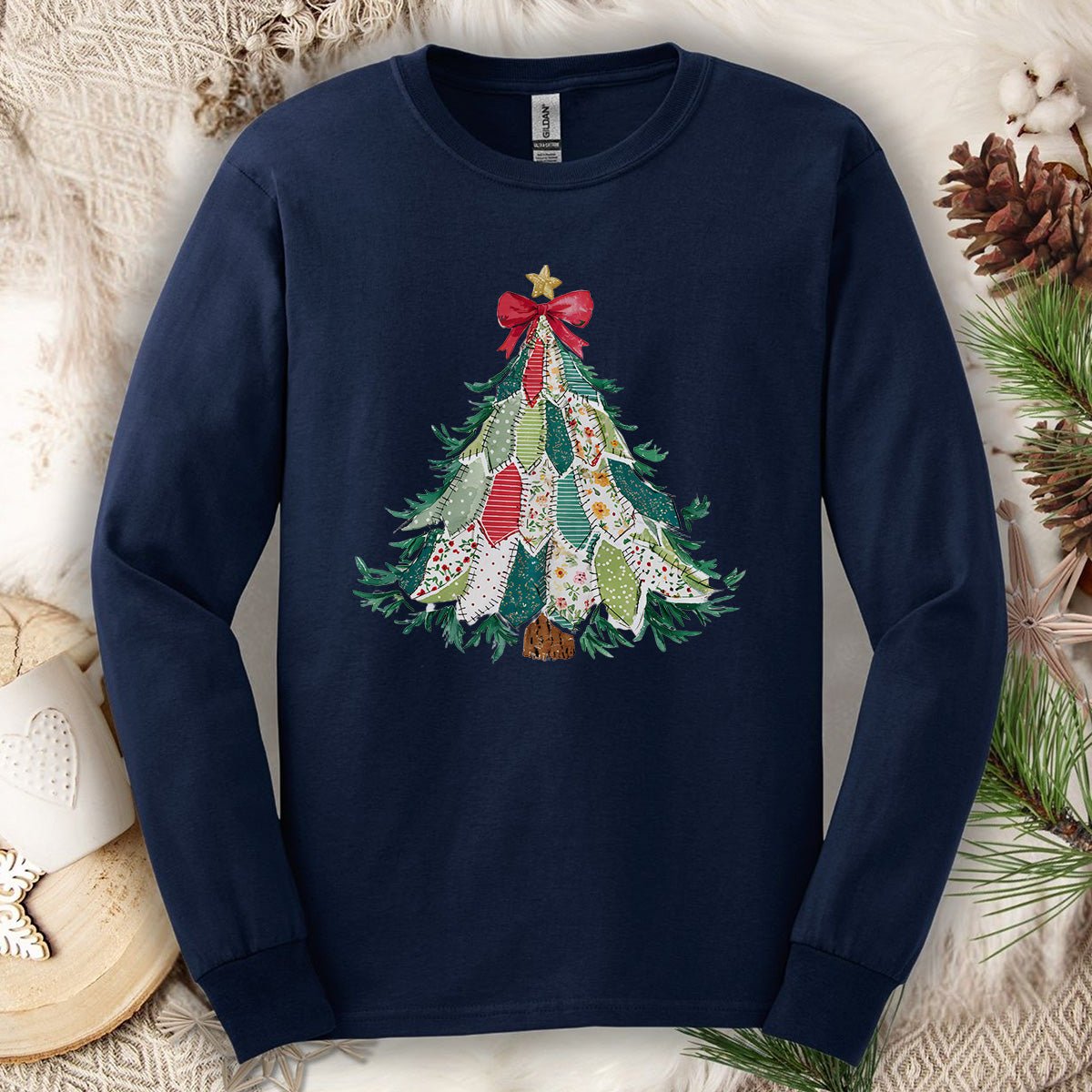 Country Christmas Tree Long Sleeve Tee