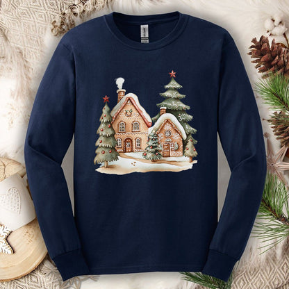 Cozy Holiday Gingerbread Houses Long Sleeve Tee