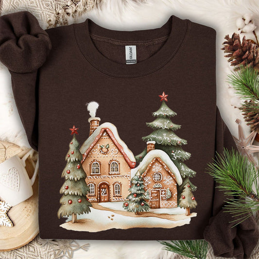 Cozy Holiday Gingerbread Houses Sweatshirt