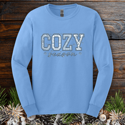 Cozy Season Faux Patchwork Long Sleeve Tee