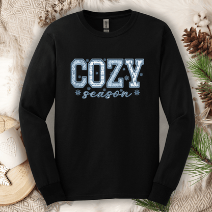 Cozy Season Faux Patchwork Long Sleeve Tee
