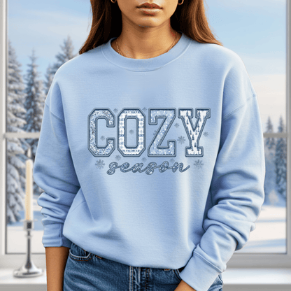 Cozy Season Faux Patchwork Sweatshirt