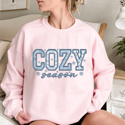Cozy Season Faux Patchwork Sweatshirt