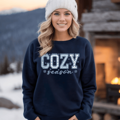 Cozy Season Faux Patchwork Sweatshirt