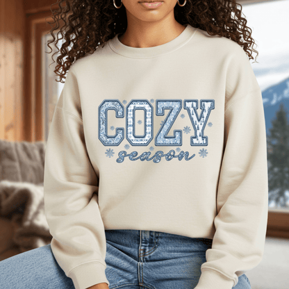 Cozy Season Faux Patchwork Sweatshirt