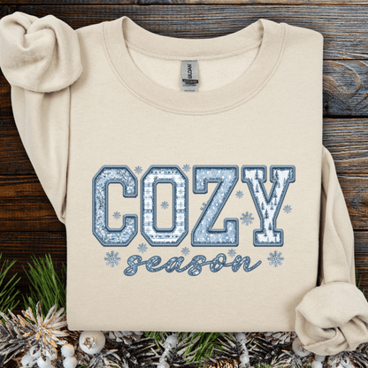 Cozy Season Faux Patchwork Sweatshirt
