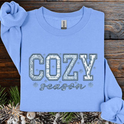 Cozy Season Faux Patchwork Sweatshirt
