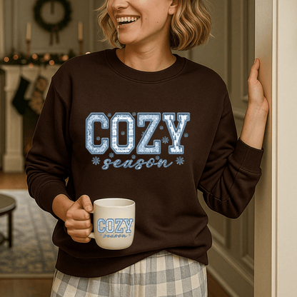 Cozy Season Faux Patchwork Sweatshirt