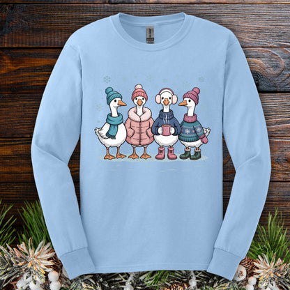 Cozy Winter Geese Winter Long Sleeve Tee