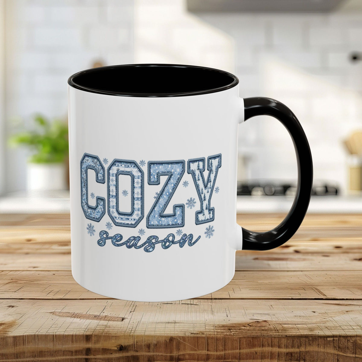 Cozy Winter Season Preppy Patchwork Mug (11/15oz)