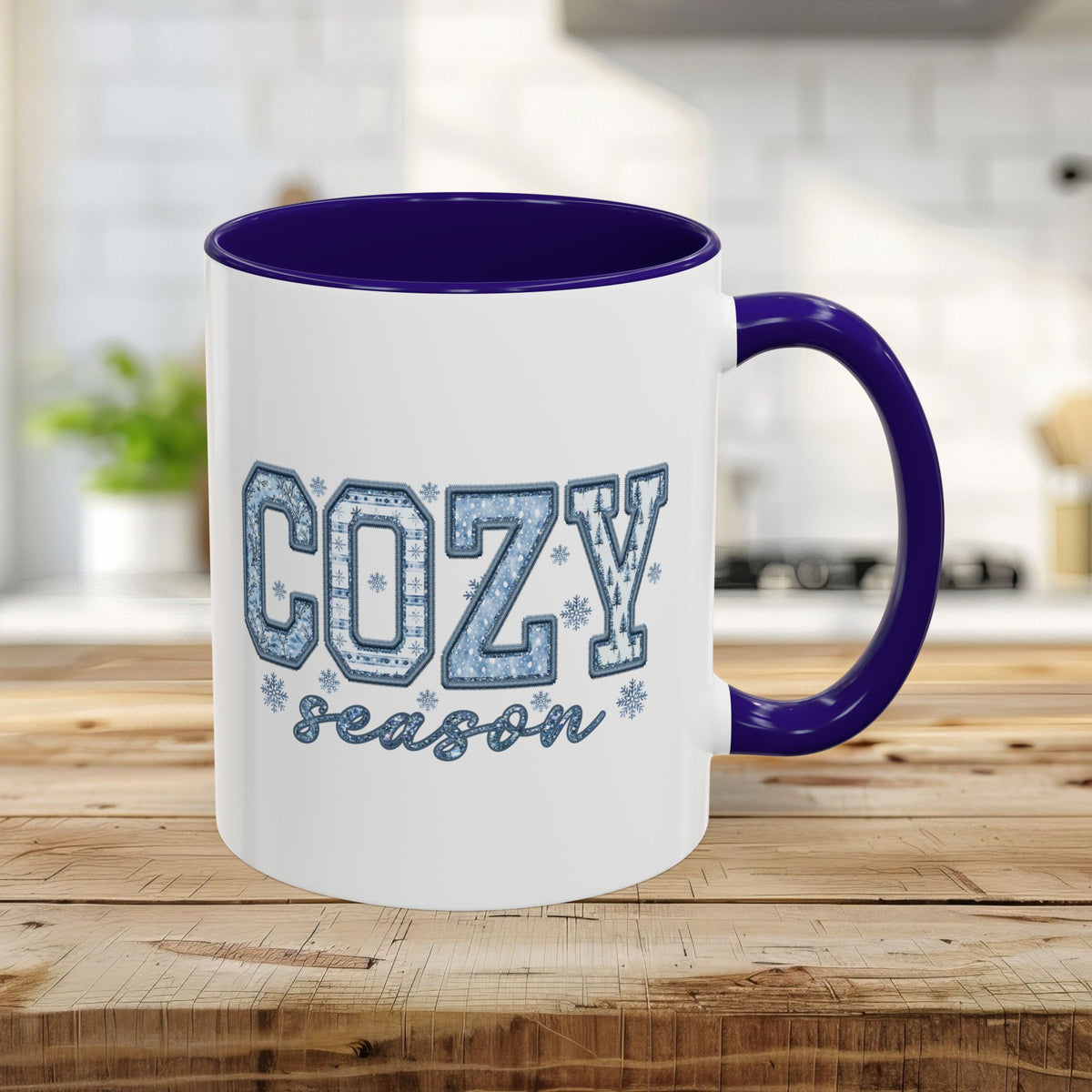 Cozy Winter Season Preppy Patchwork Mug (11/15oz)