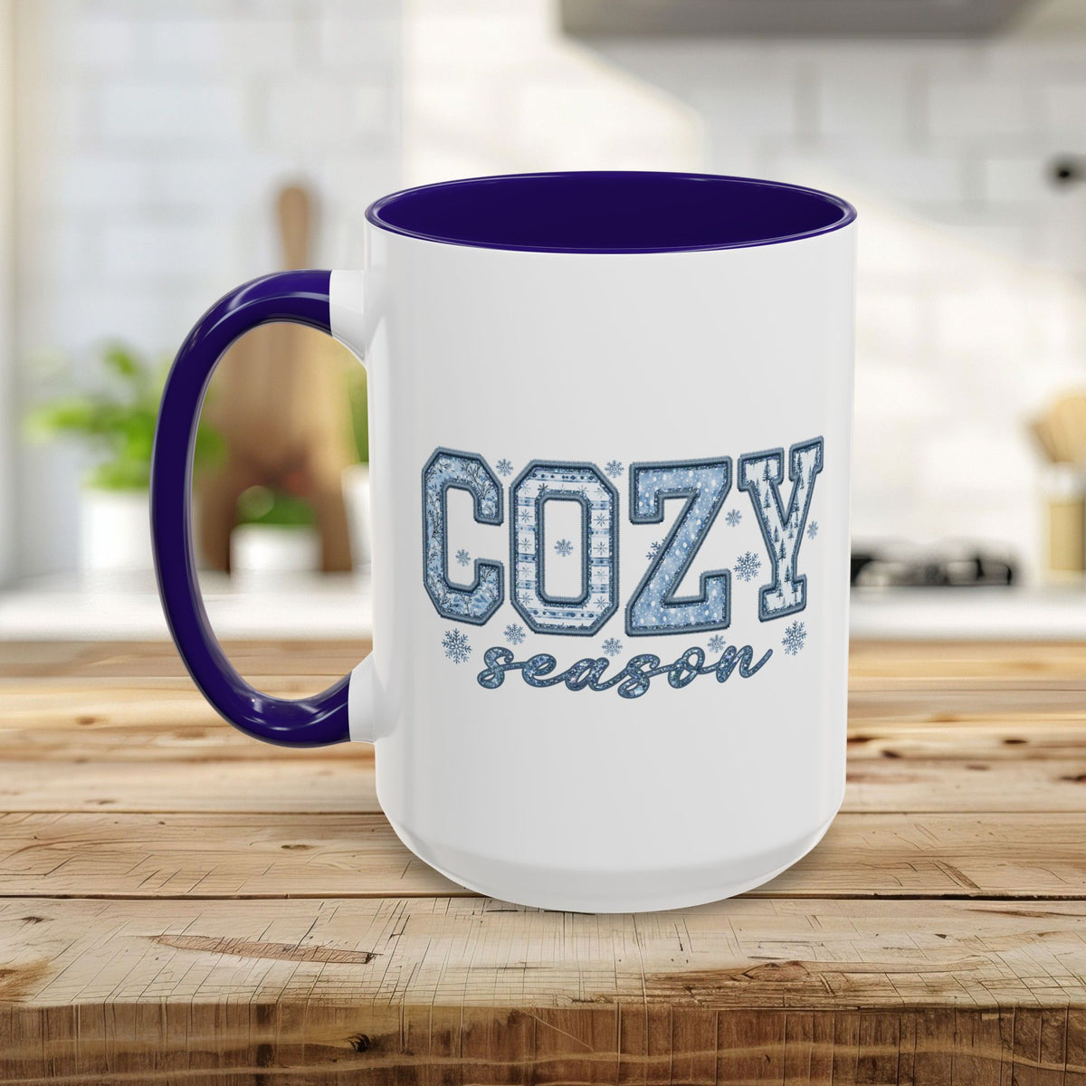 Cozy Winter Season Preppy Patchwork Mug (11/15oz)