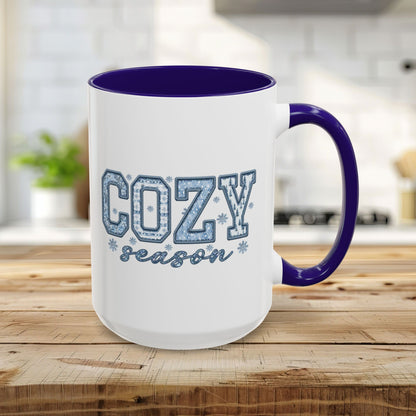 Cozy Winter Season Preppy Patchwork Mug (11/15oz)