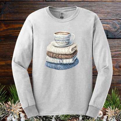 Cozy Winter Wool Sweaters & Coffee Long Sleeve Tee
