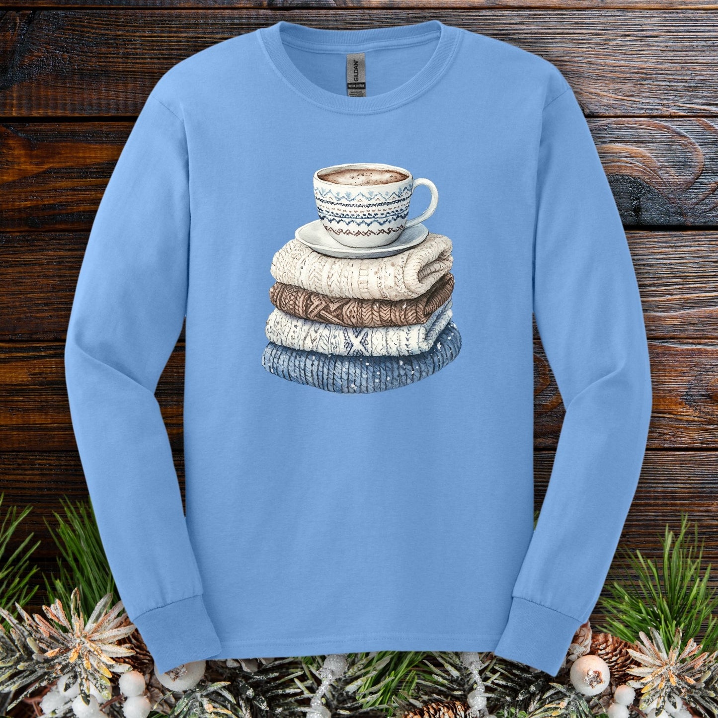Cozy Winter Wool Sweaters & Coffee Long Sleeve Tee
