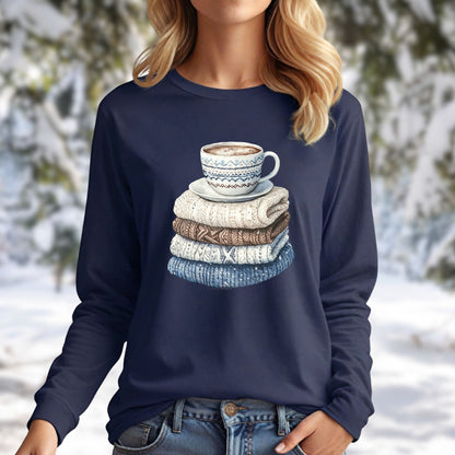 Cozy Winter Wool Sweaters & Coffee Long Sleeve Tee