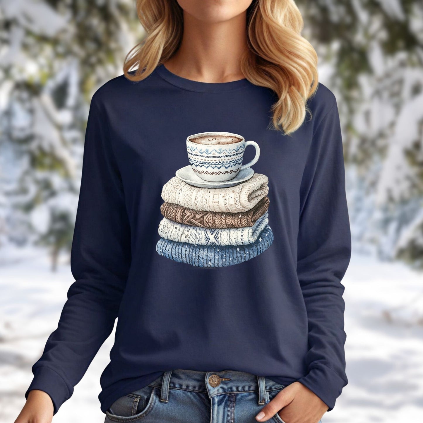 Cozy Winter Wool Sweaters Long Sleeve Tee