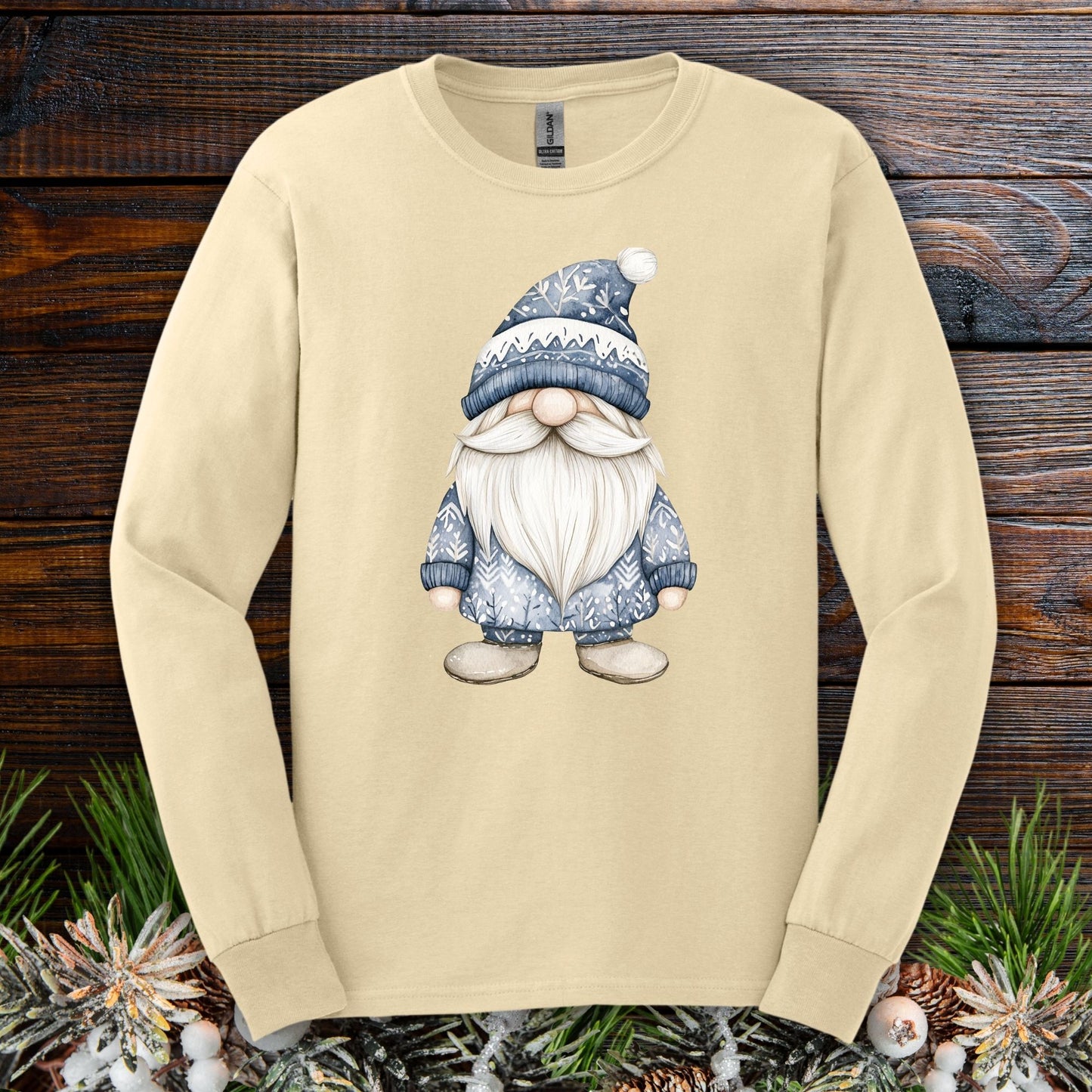 Cozy and Cute Nordic Gnome Long Sleeve Tee