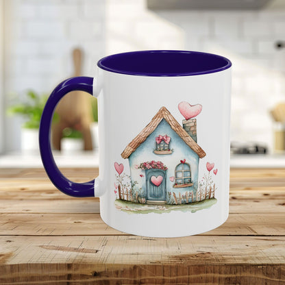 Cute Blue Valentine's Heart Cottage Mug (11/15oz)