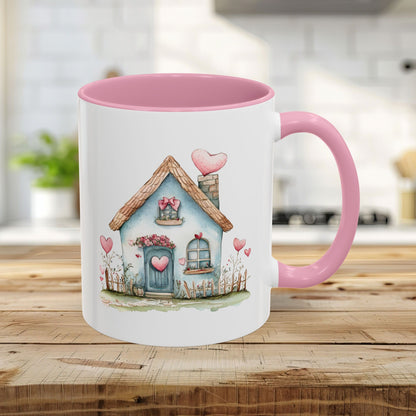 Cute Blue Valentine's Heart Cottage Mug (11/15oz)