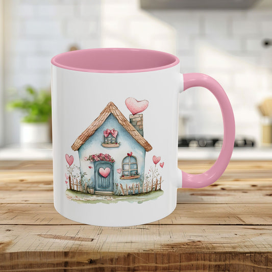 Cute Blue Valentine's Heart Cottage Mug (11/15oz)