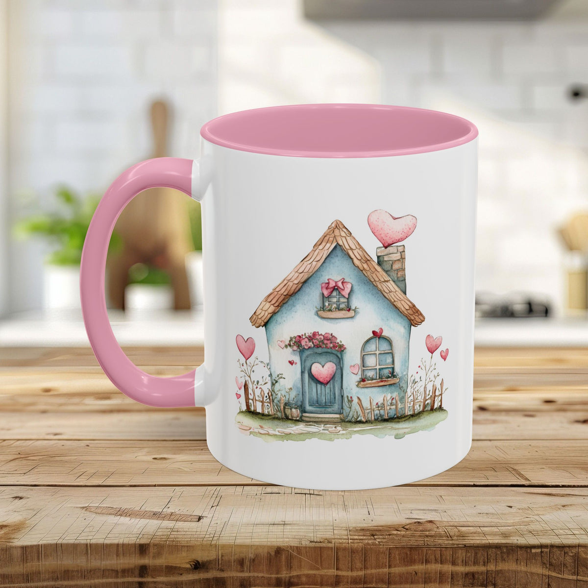 Cute Blue Valentine's Heart Cottage Mug (11/15oz)