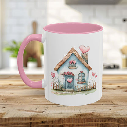 Cute Blue Valentine's Heart Cottage Mug (11/15oz)
