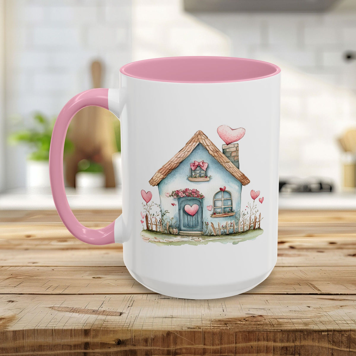 Cute Blue Valentine's Heart Cottage Mug (11/15oz)