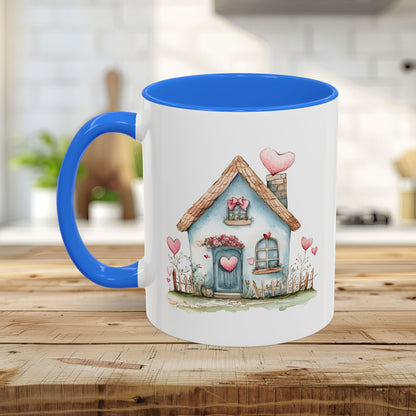 Cute Blue Valentine's Heart Cottage Mug (11/15oz)