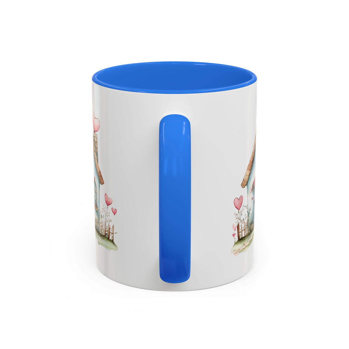 Cute Blue Valentine's Heart Cottage Mug (11/15oz)