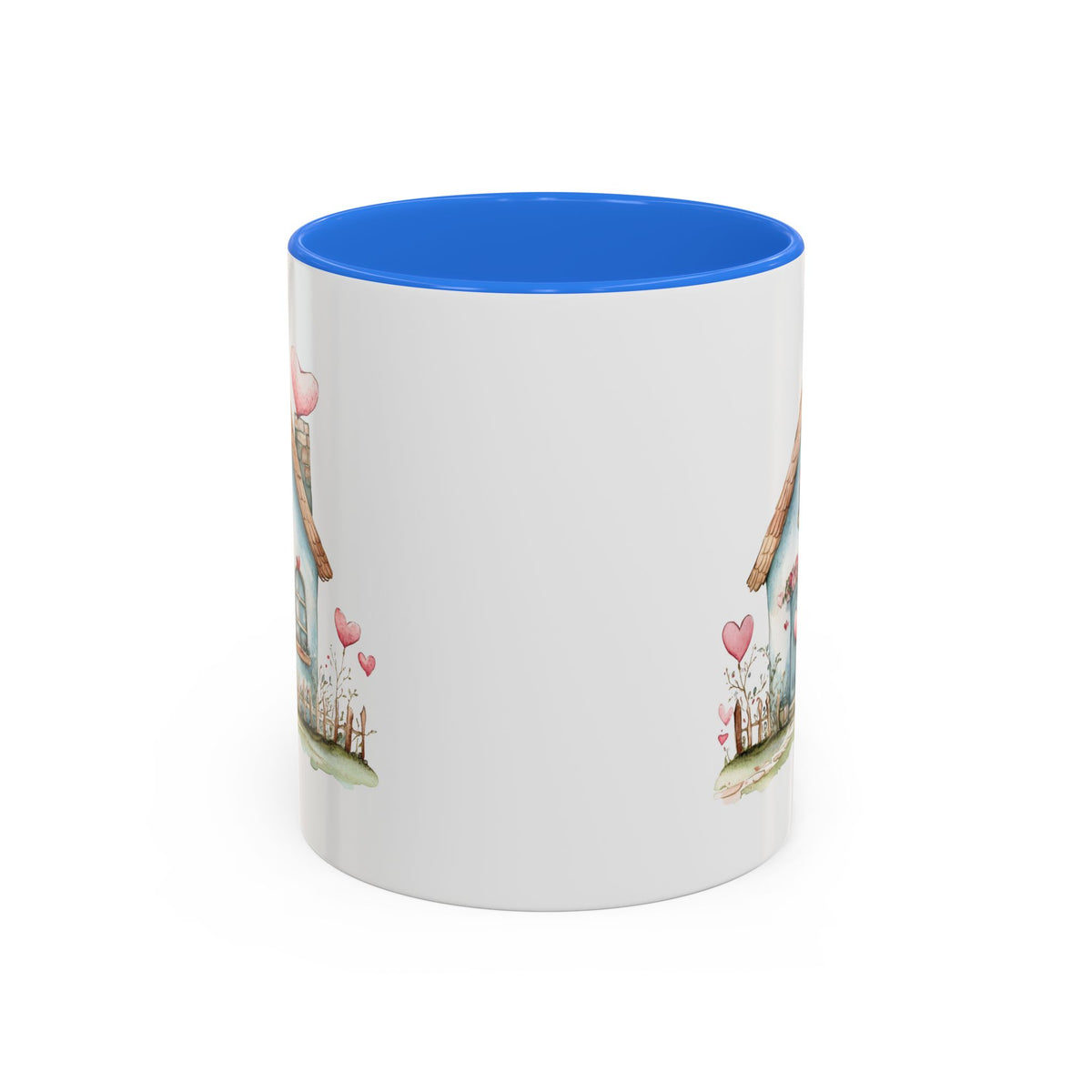 Cute Blue Valentine's Heart Cottage Mug (11/15oz)
