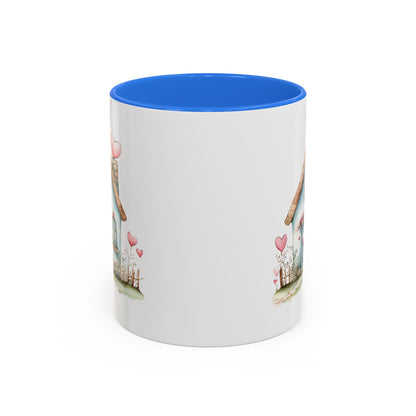 Cute Blue Valentine's Heart Cottage Mug (11/15oz)
