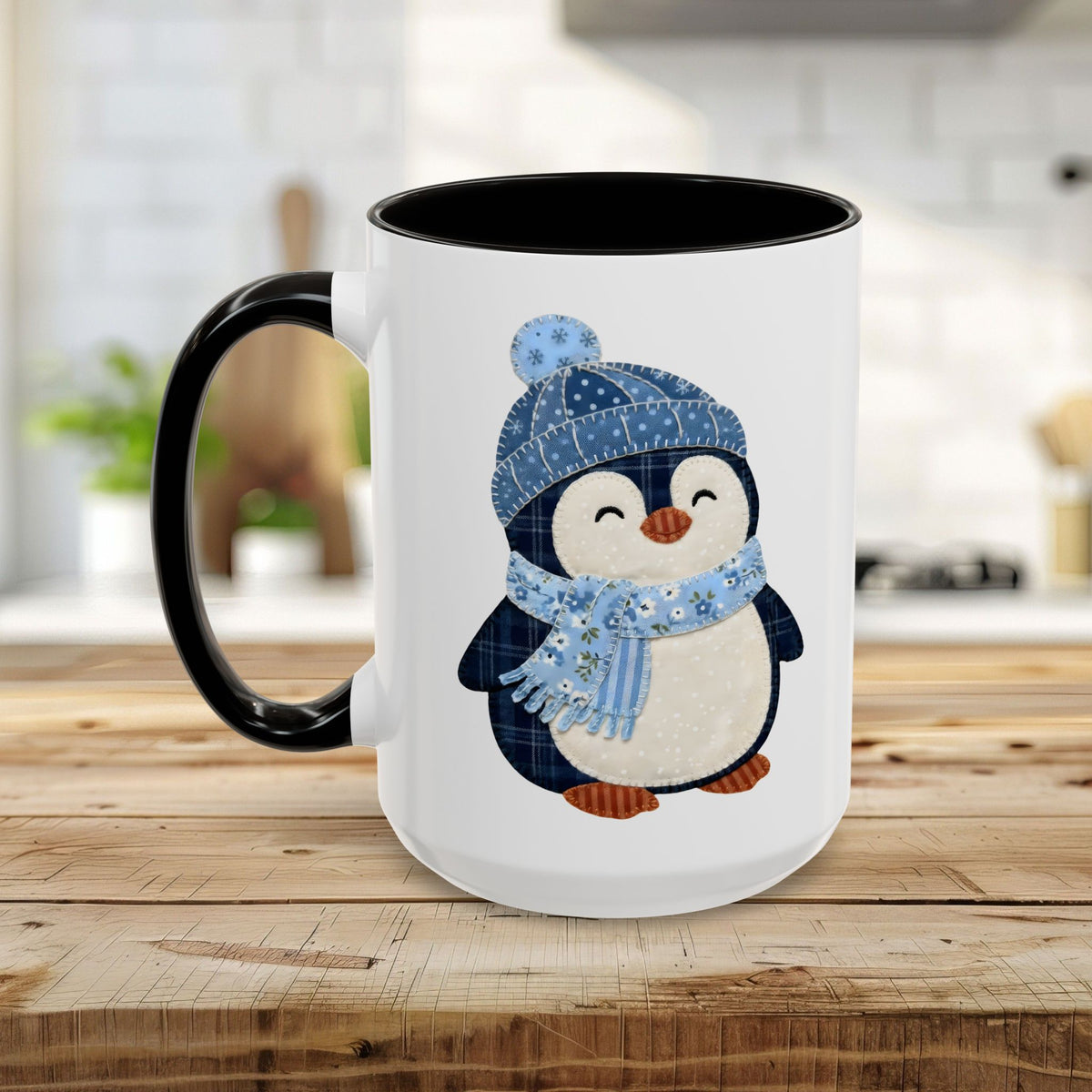Cute Faux Patchwork Penguin Mug (11/15oz)