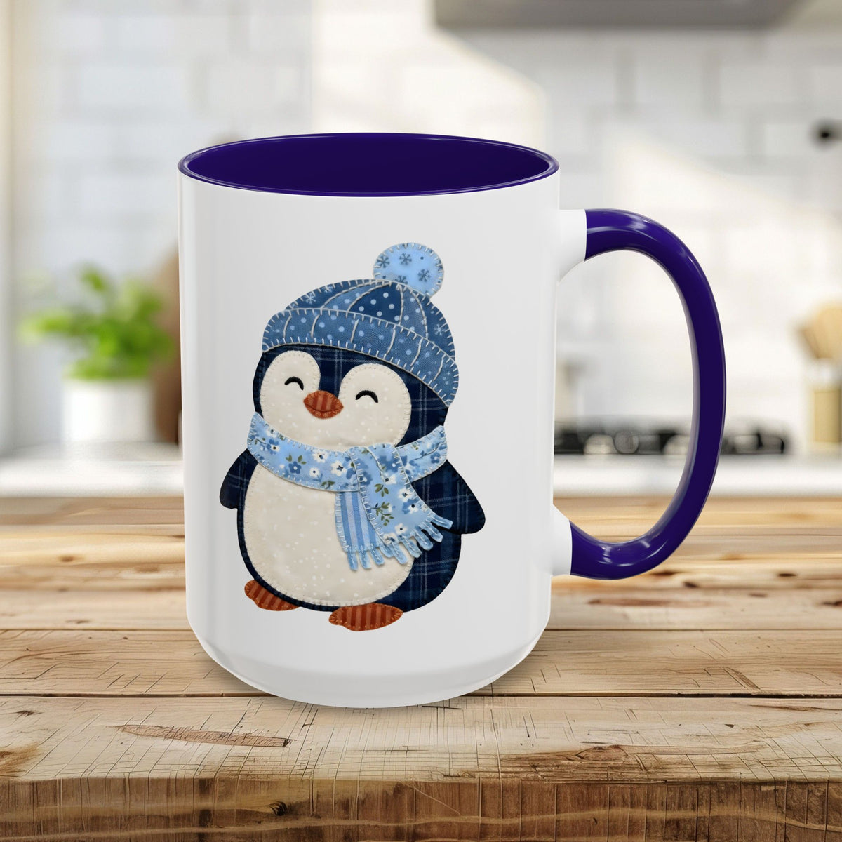 Cute Faux Patchwork Penguin Mug (11/15oz)