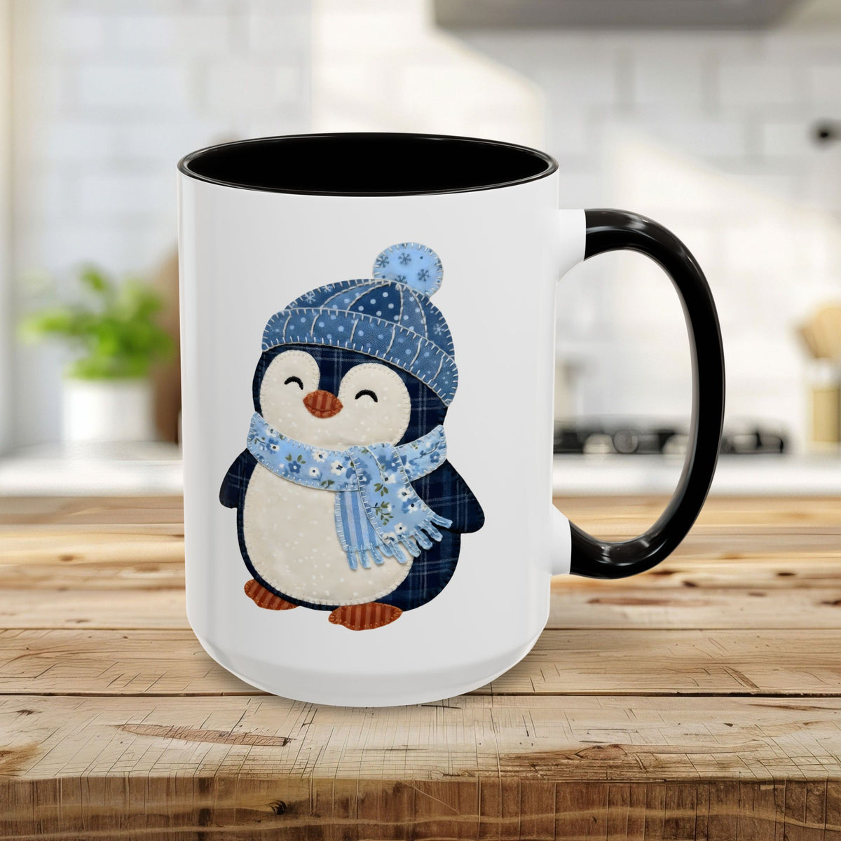 Cute Faux Patchwork Penguin Mug (11/15oz)